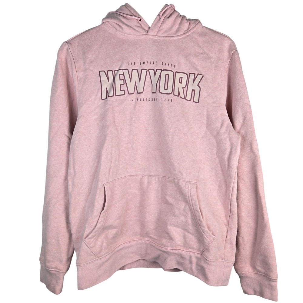 Home Free New York Empire State Pink Graphic Hoodie Sweatshirt Small